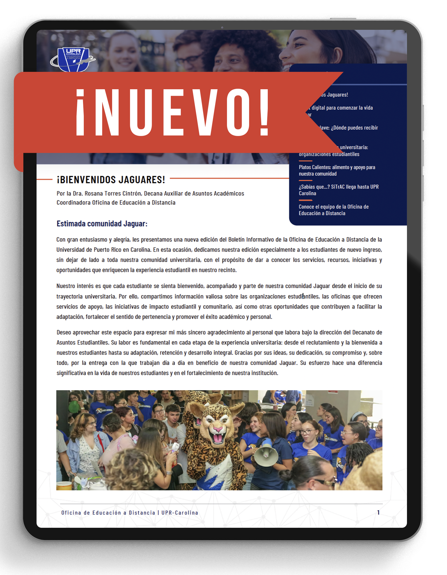 Portada edición # 13 del boletín de Educación a Distancia